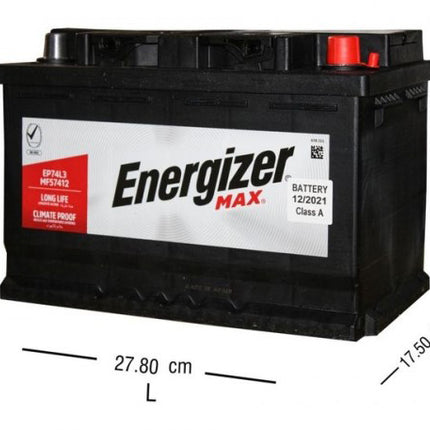 بطاريات انرجايزر,EP74L3H-MF57412,Car Battery-90 Amp High Right Reverse | بطارية سيارة ٩٠ آمبير يمين