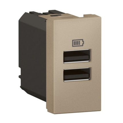 571686Legrandوحدة أرتيور USB بمنفذين A+A 3A 15W لون شمبانيا