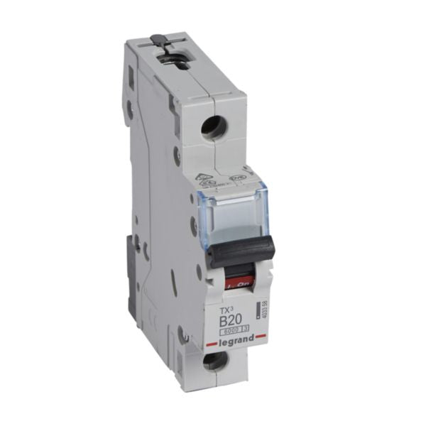 403358Legrandقاطع دائرة Legrand MCB TX3 6000A أحادي القطب 20A منحنى B