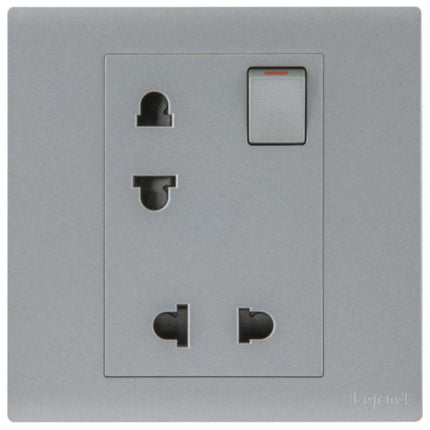 MEC32048SLLegrandمقبس أوبريا أحادي العصابة يورو-أمريكي 16A مزدوج مع مفتاح فضي غامق