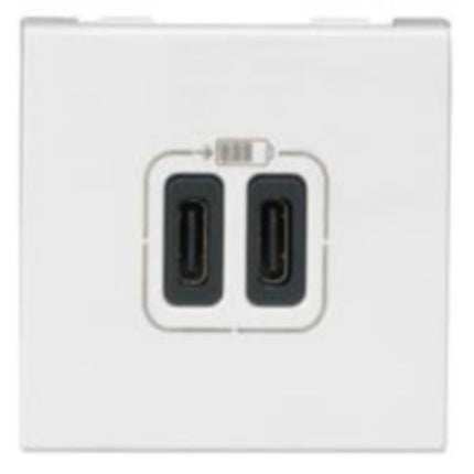 077590Legrandلوغراند موزايك مقبس شحن USB مزدوج من النوع C 5 فولت 3 أمبير أبيض