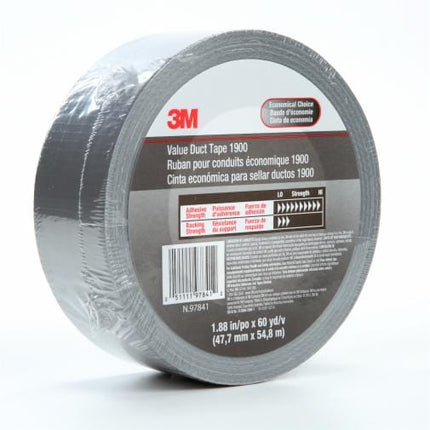 000511119784123Mشريط 3M Value Duct Tape 1900 الفضي 1.88 بوصة 60 ياردة