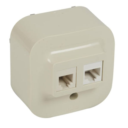 782451Legrandفوريكس RJ45 فئة 5e UTP RJ11 مقبس تثبيت سطحي عاجي