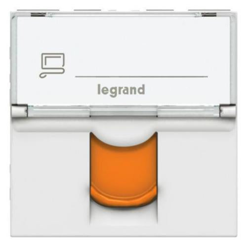 076525Legrandموصل Legrand Mosaic RJ45 فئة 6A STP 2 وحدة أبيض برتقالي