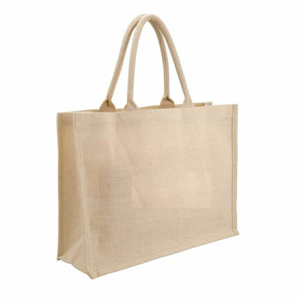 JT 201 - WhiteToolmart GiftsEco - neutral Jute Shopping Bag - Horizontal - White