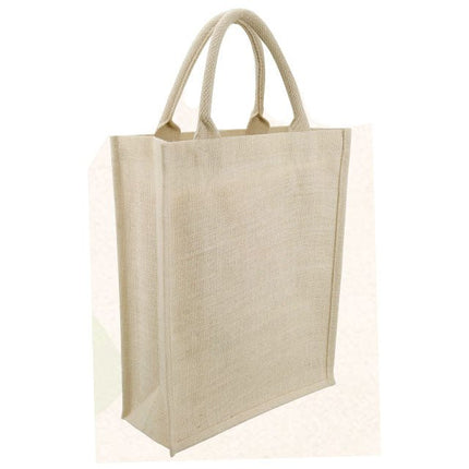 JT 101 - WhiteToolmart GiftsEco - neutral Jute Shopping Bag - Vertical - White