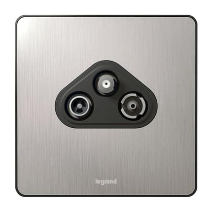 832043Legrandمقبس Synergy Sleek TV-R-SAT من الفولاذ المقاوم للصدأ المصقول