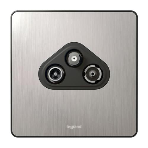 832043Legrandمقبس Synergy Sleek TV-R-SAT من الفولاذ المقاوم للصدأ المصقول