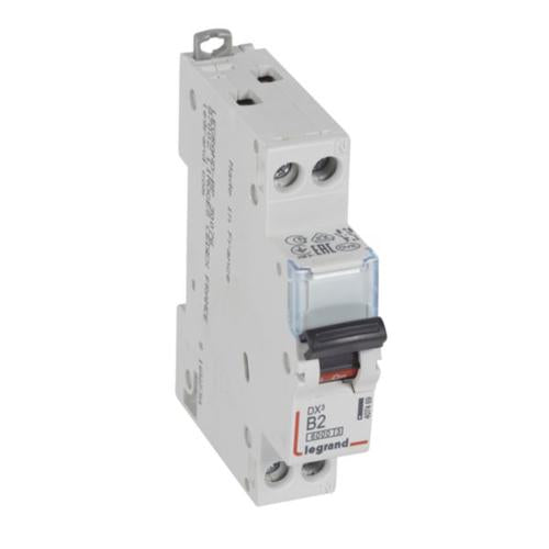 407469Legrandقاطع دورة Legrand DX3 MCB أحادي القطب + محايد 2A منحنى B 6kA