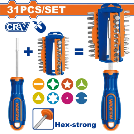 WSS8431Wadfowمجموعة مفك براغي 31 قطعة وادفو WSS8431
