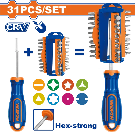 WSS8431Wadfowمجموعة مفك براغي 31 قطعة وادفو WSS8431