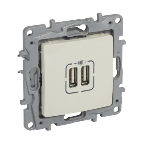 764694Legrandمقبس شحن USB مزدوج نيلوé بلون العاج 764694