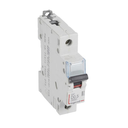 407962Legrandقاطع دوائر Legrand DX3 MCB أحادي القطب 0.5A منحنى D 6kA