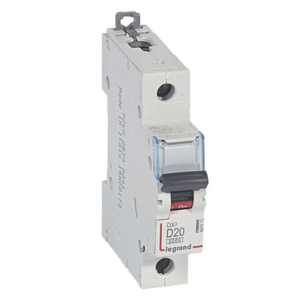 407972Legrandقاطع دارة Legrand MCB DX3 6000A أحادي القطب 20A منحنى D