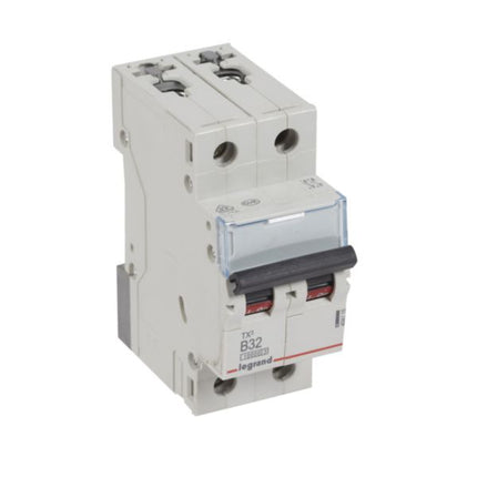 404115Legrandقاطع دائرة Legrand MCB TX3 10000A ثنائي القطب 32A منحنى B
