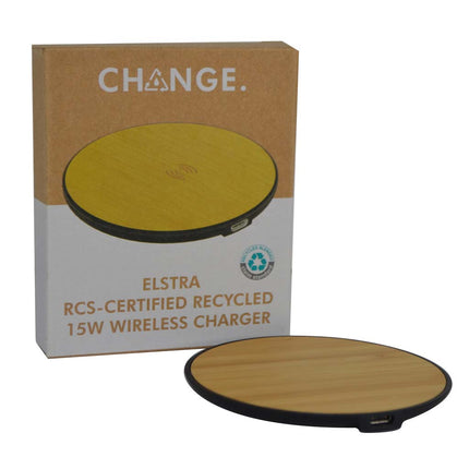 ITWC 1113Toolmart GiftsELSTRA - CHANGE Collection RCS Recycled 15W Wireless Charger