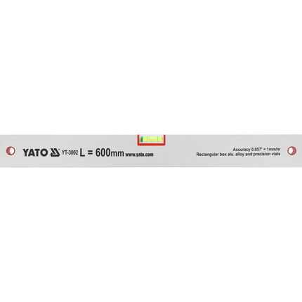 YATO Aluminium Level 3 Vials 600mm Professional Grade