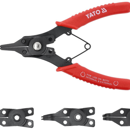 YATO Circlip Pliers Set 160 MM with 4 Interchangeable Tips