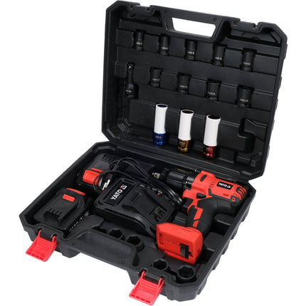 Yato 18V IMPACT TOOL SET 1/2" 21 PCS (2X3.0AH+CHARGER)+BMC BOX | YT-82807