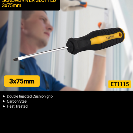 Epsilon Slotted Screwdriver 3 x 75mm | ET1115 , 6294015644319