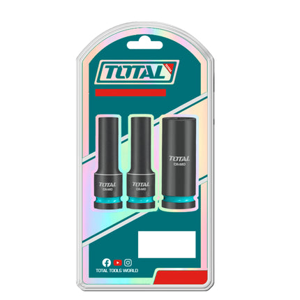 THKISD12042LTotal Toolsمجموعة مقابس التأثير الطويلة TOTAL 3 قطع CR-MO 17/18/21 ملم صناعية