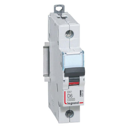 409428Legrandقاطع دائرة ليجراند MCB DX3 10000A أحادي القطب 6A منحنى D