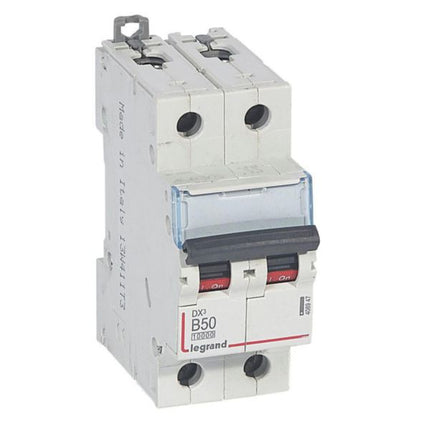 408947Legrandقاطع دائرة Legrand DX3 ثنائي القطب 50A منحنى B