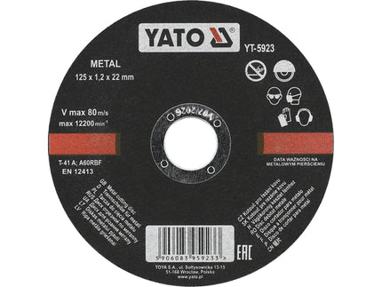 YT-5923Yatoقرص قطع المعادن YATO YT-5923 125 ملم من الدرجة الاحترافية