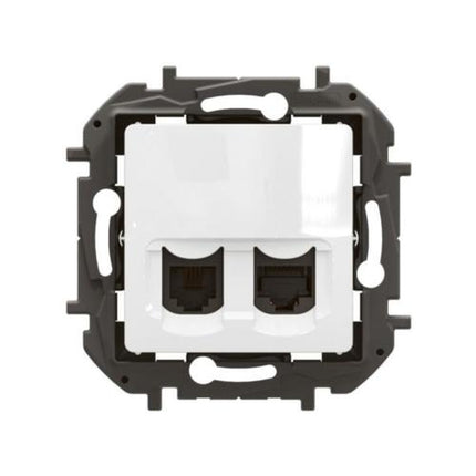 NP492WHLegrandمقبس نيلوي RJ11+RJ45 CAT6 UTP أبيض مثبت بالفلاش