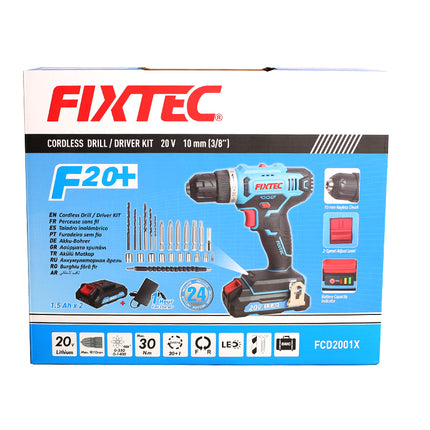 FCD2001XFixtecمجموعة م钻 لاسلكي 20 فولت من فيكستيك FCD2001X بإضاءة LED