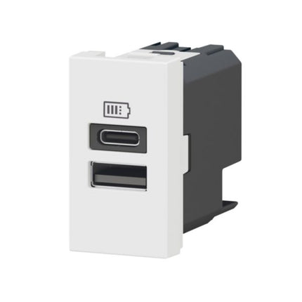 077670LLegrandموزاييك وحدة واحدة USB منفذين A+C 3A 15W أبيض