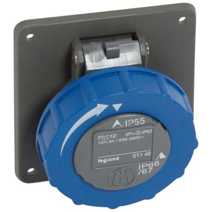 051146Legrandمقبس تثبيت اللوحة Legrand Hypra IP66/67 16A 2P+E
