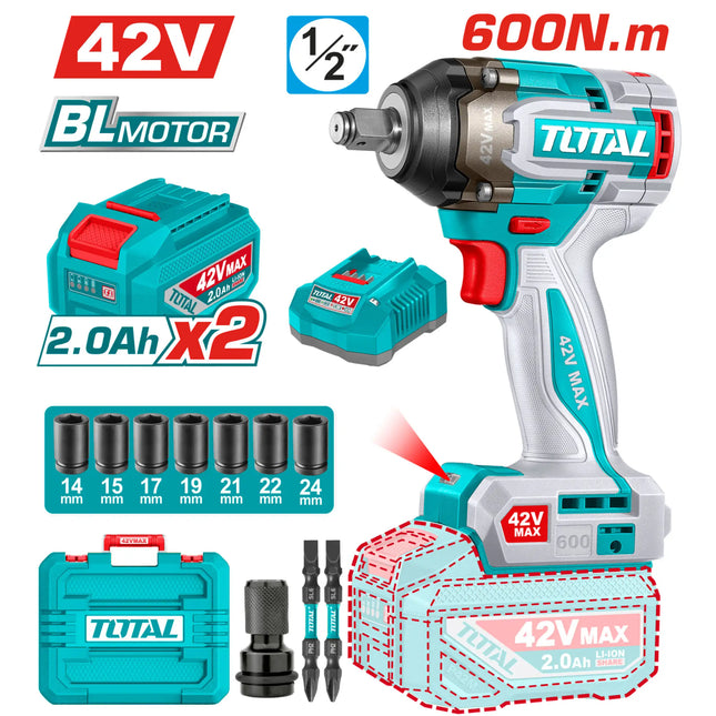 TIWLI42602Total Toolsمفك براغي لاسلكي بدون فرشاة من TOTAL