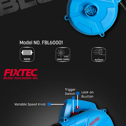 FBL60001Fixtecمنفاخ الأوراق المحمول 600 واط من FIXTEC كهربائي
