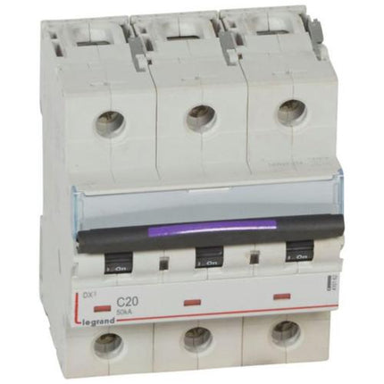410162Legrandقاطع دائرة ليجراند DX3 ثلاثي الأقطاب 20A منحنى C
