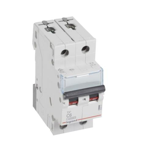 404201Legrandقاطع دائرة Legrand TX3 ثنائي القطب 6A منحنى C