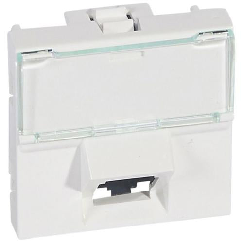 076503Legrandمقبس Mosaic RJ45 مائل 45° الفئة 6 UTP وحدتين أبيض