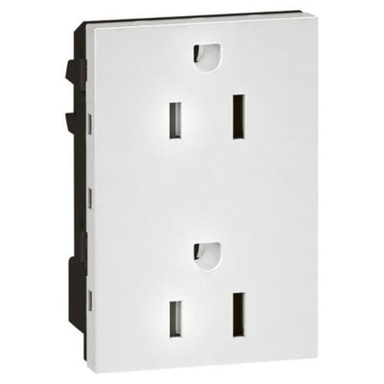 572134Legrandمنفذ أرتيور أمريكي 15A 127V 2x2P+E 3 وحدات أبيض