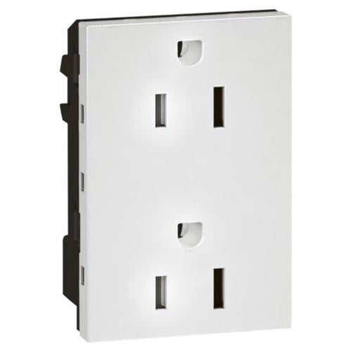 572134Legrandمنفذ أرتيور أمريكي 15A 127V 2x2P+E 3 وحدات أبيض