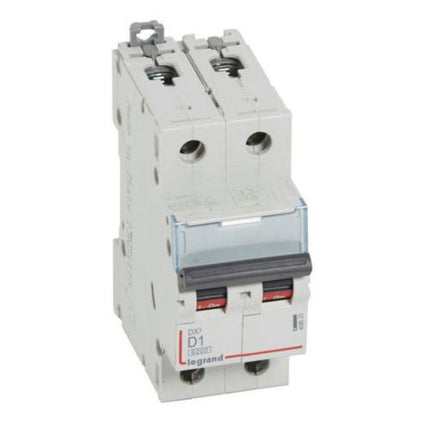 408023Legrandقاطع دارة ليجراند MCB DX3 6000A ثنائي القطب 1A منحنى D