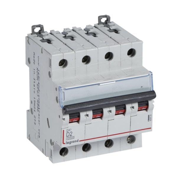 409526Legrandقاطع دورة Legrand DX3 MCB رباعي الأقطاب 2A منحنى D 10kA