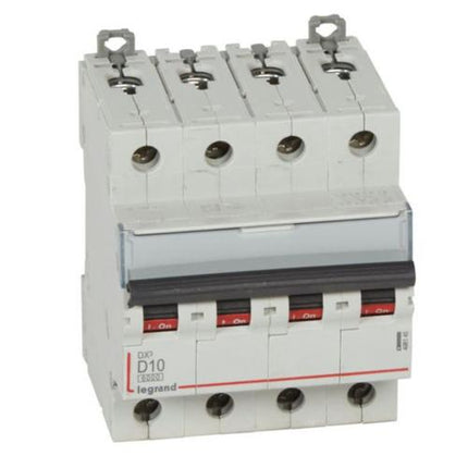 408145Legrandقاطع دارة Legrand DX3 MCB 4P 10A منحنى D