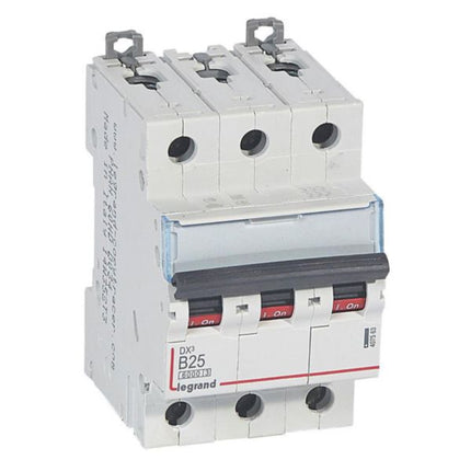 407563Legrandقاطع دارة Legrand DX3 ثلاثي الأقطاب 25A 6kA منحنى B