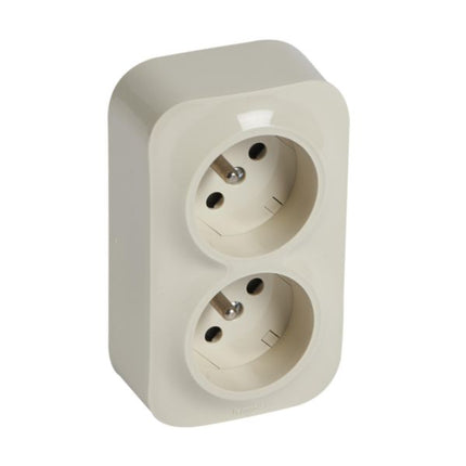782449Legrandمقبس Forix القياسي الفرنسي من Legrand 2x2P+E مثبت سطحي 16A