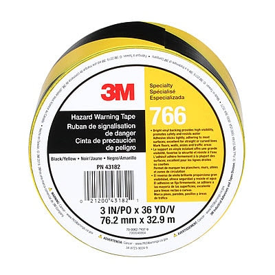 000212004318213Mشريط 3M Safety Stripe الفينيل 766 أسود أصفر 3 بوصة