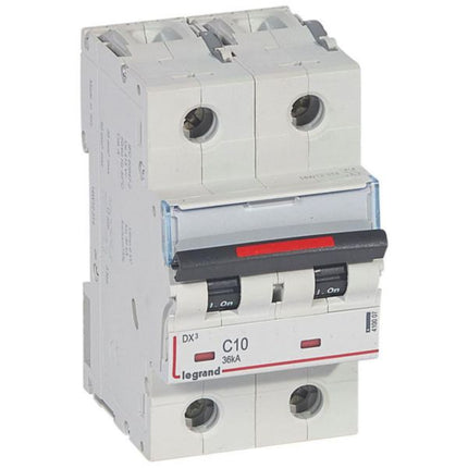 410007Legrandقاطع الدائرة الكهربائية Legrand DX3 ثنائي القطب 10A منحنى C