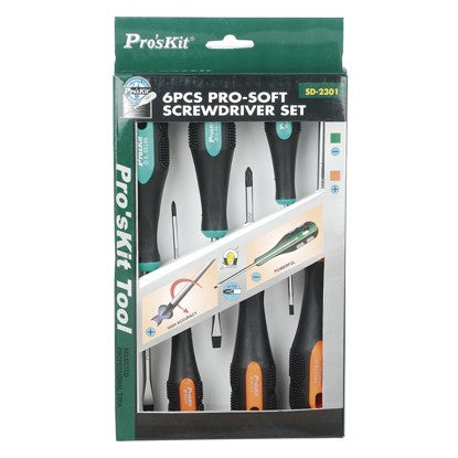 6 Pcs Pro-Soft Screwdriver (SL- &PH)