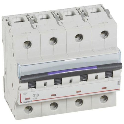 410225Legrandقاطع دارة ليجراند DX3 رباعي الأقطاب 10A منحنى D