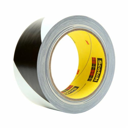 000763089793483Mشريط 3M Safety Stripe الفينيل 5700 أسود أبيض 2 بوصة 36 ياردة