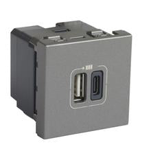 077592Legrandمقبس شحن USB مزدوج موزاييك من النوع A والنوع C 5 فولت 3 أمبير أبيض